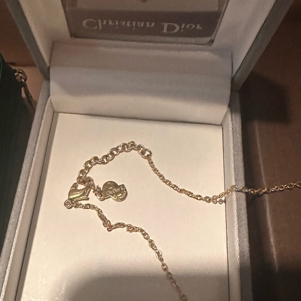 Vintage DIOR heart necklace gold tone Christian Dior necklace pendant necklace - Picture 12 of 15
